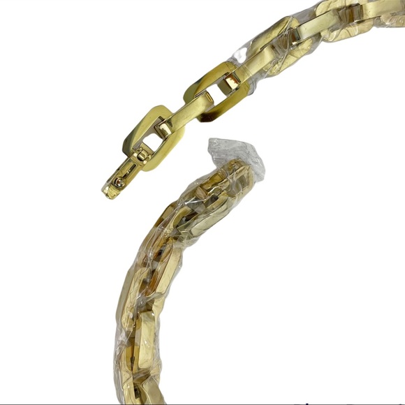 Eddie Borgo Supra Link Necklace Gold Color New - Picture 7 of 9